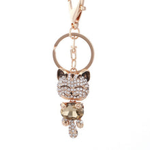 Lucky Cat Crystal Keychain
