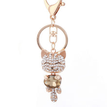 Lucky Cat Crystal Keychain