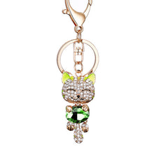 Lucky Cat Crystal Keychain