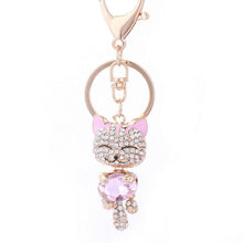 Lucky Cat Crystal Keychain