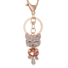 Lucky Cat Crystal Keychain