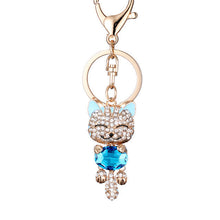 Lucky Cat Crystal Keychain