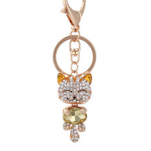 Lucky Cat Crystal Keychain