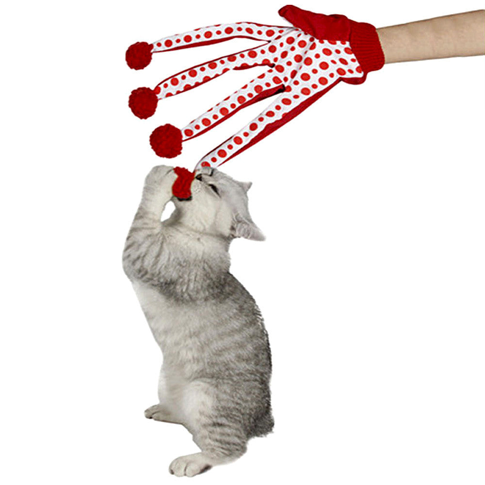 Fun Cat Toy Glove, Bells in Fingertips. A blast for you and your cat!